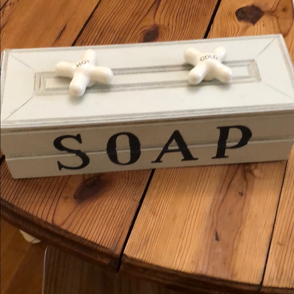 Bathroom hot cold decor soap box.